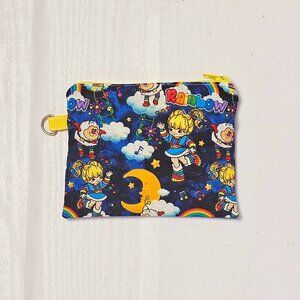 Vintage Rainbow Brite Zipper Pouch: Handmade Cotton Coin Purse